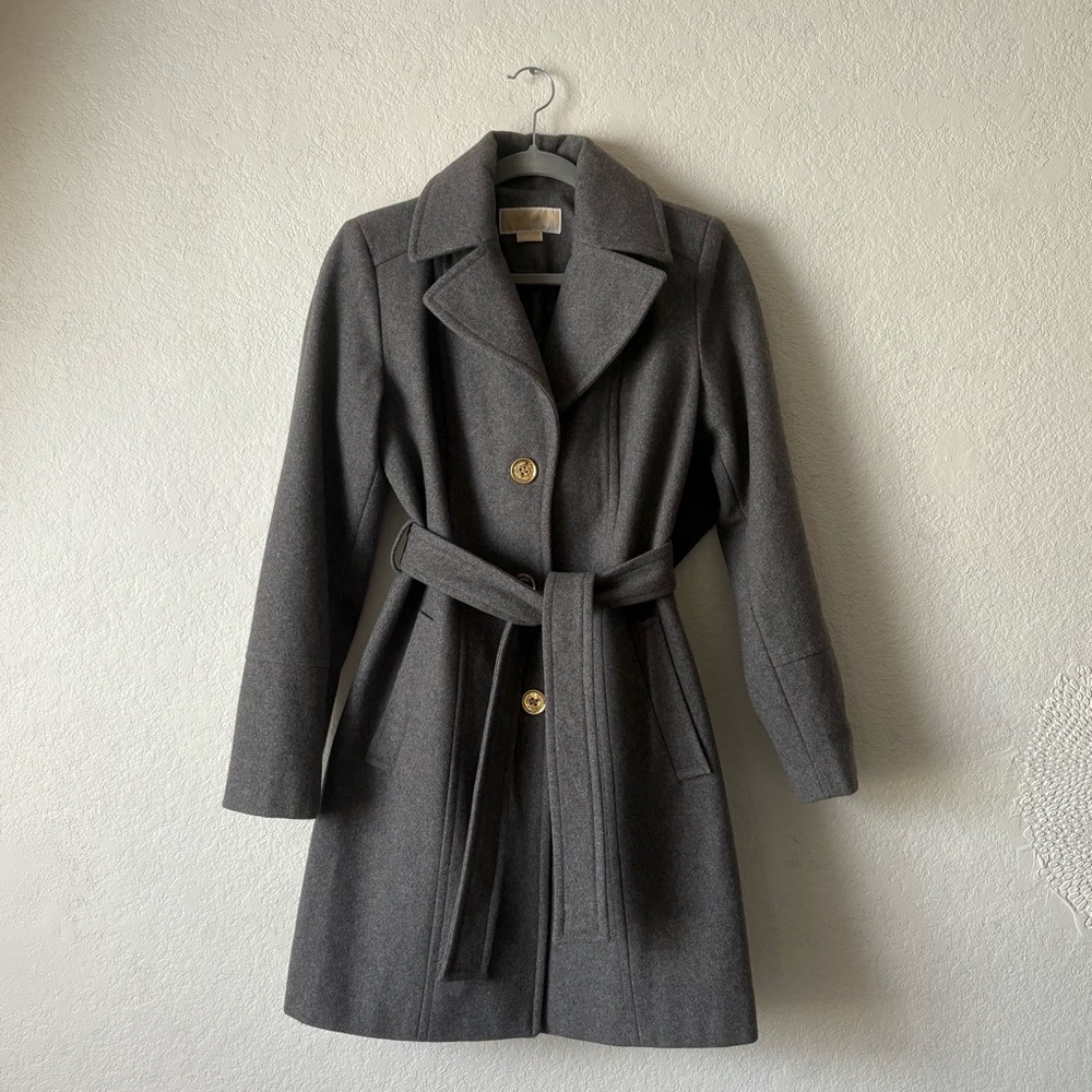 MICHAEL Michael Kors Charcoal Belted Trench Coat